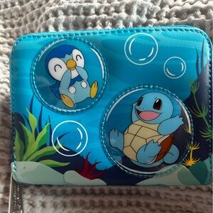 Blue Pokémon loungefly Wallet with Piplup and Squirtle